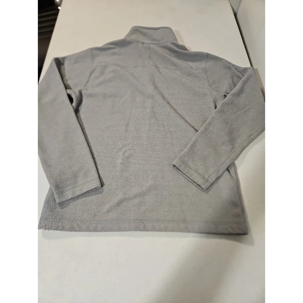 The North Face 1/4 Zip Fleece Pullover Mens Medium Gray Waffle Knit Jacket (1749